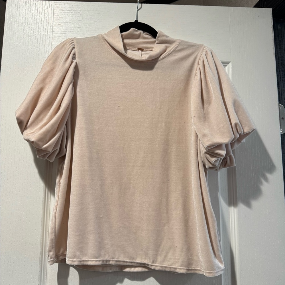 Free People Cream Puff Sleeve Blouse